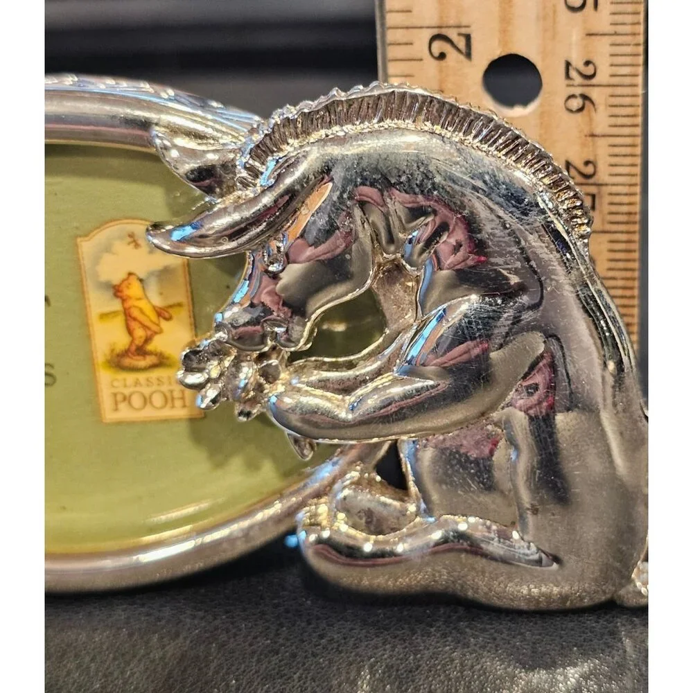 Vtg 1990s Lunt Classic Disney Eeyore Silver Plated Photo Frame With Original Box